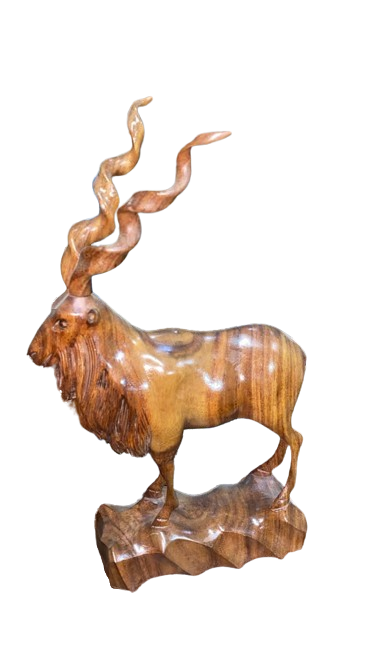 Handcrafted Wooden Antelope Sculpture – Premium Carved Animal Decor