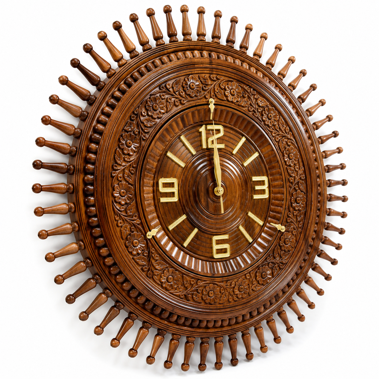 Handmade Wooden Wall Clock 22inch