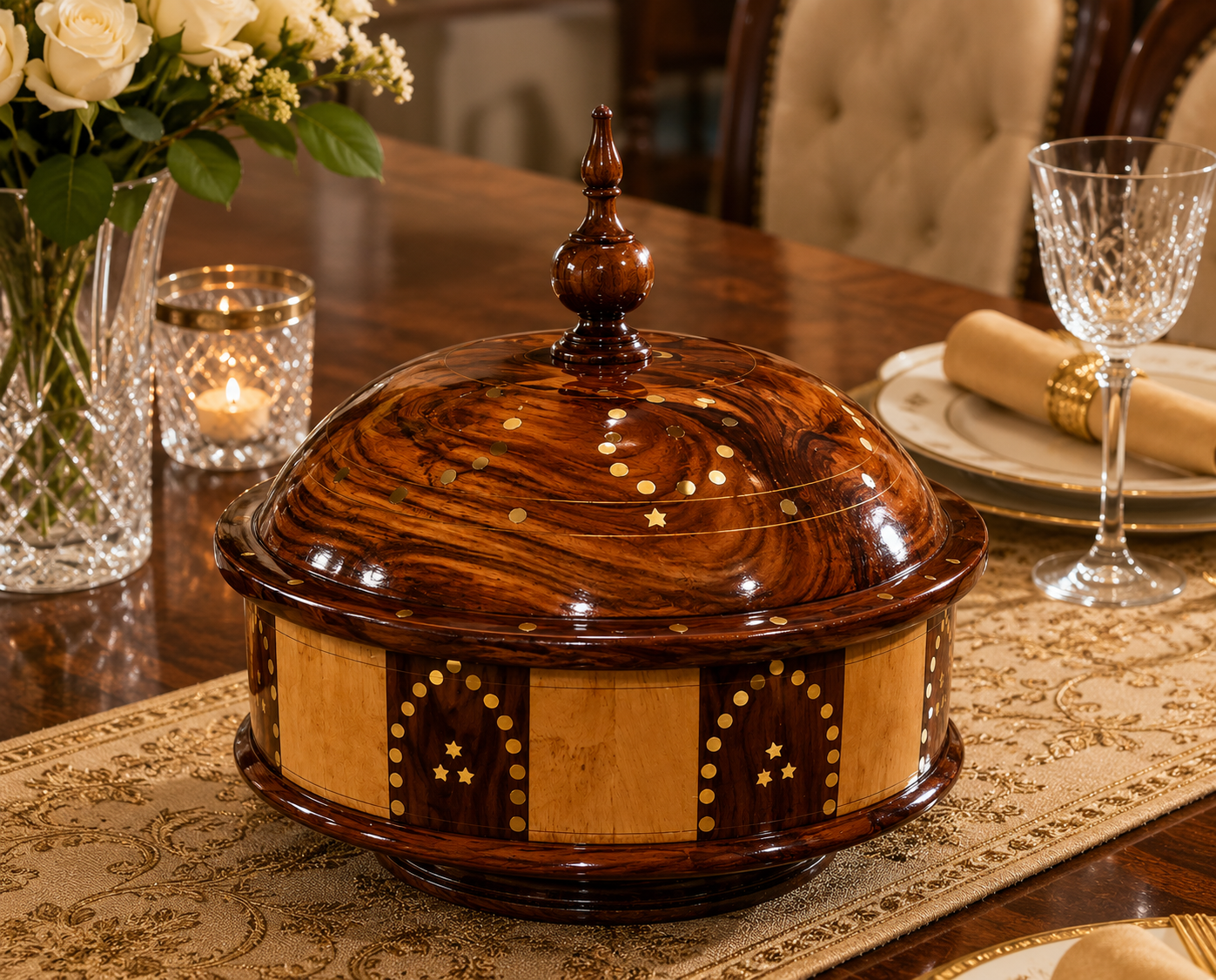 Handcrafted Wooden Roti Hot Pot – Premium Insulated Bread Keeper with Lid for Kitchen & Dining