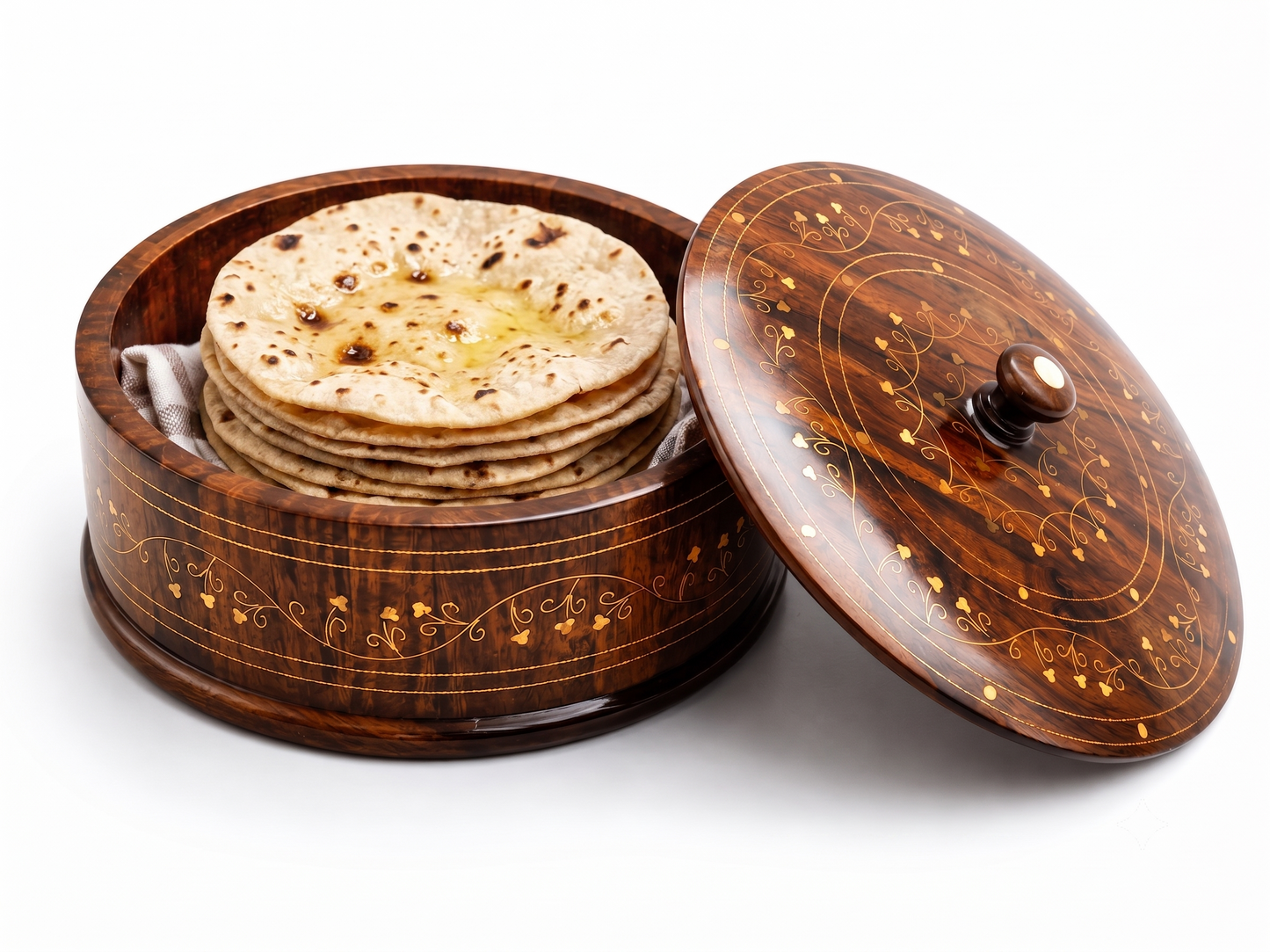 Handcrafted Wooden Chapati pot