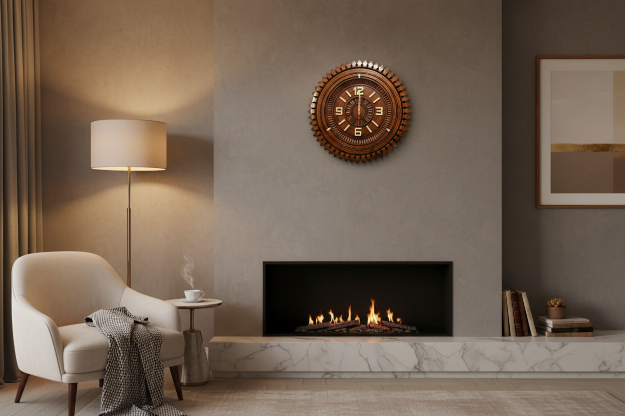 Wooden Wall Clock - Premium Home Wall Display