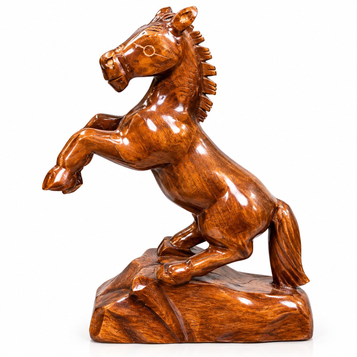 Handcrafted Wooden Running Horse Sculpture – Premium Handmade Home Decor