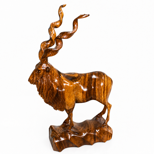 Handcrafted Wooden Antelope Sculpture – Premium Carved Animal Decor