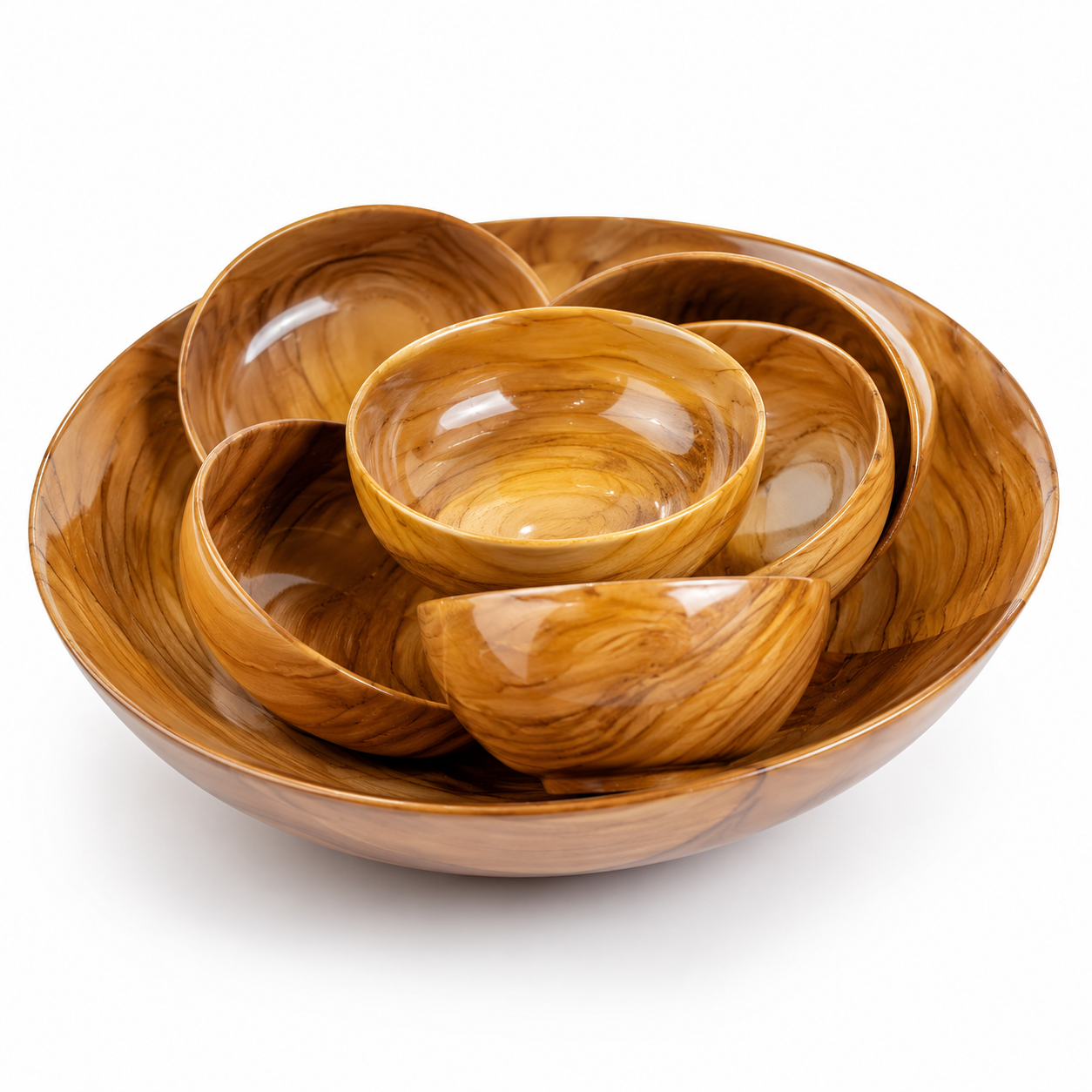 Premium Handcrafted Wooden Bowl Set 12inch - 5inch