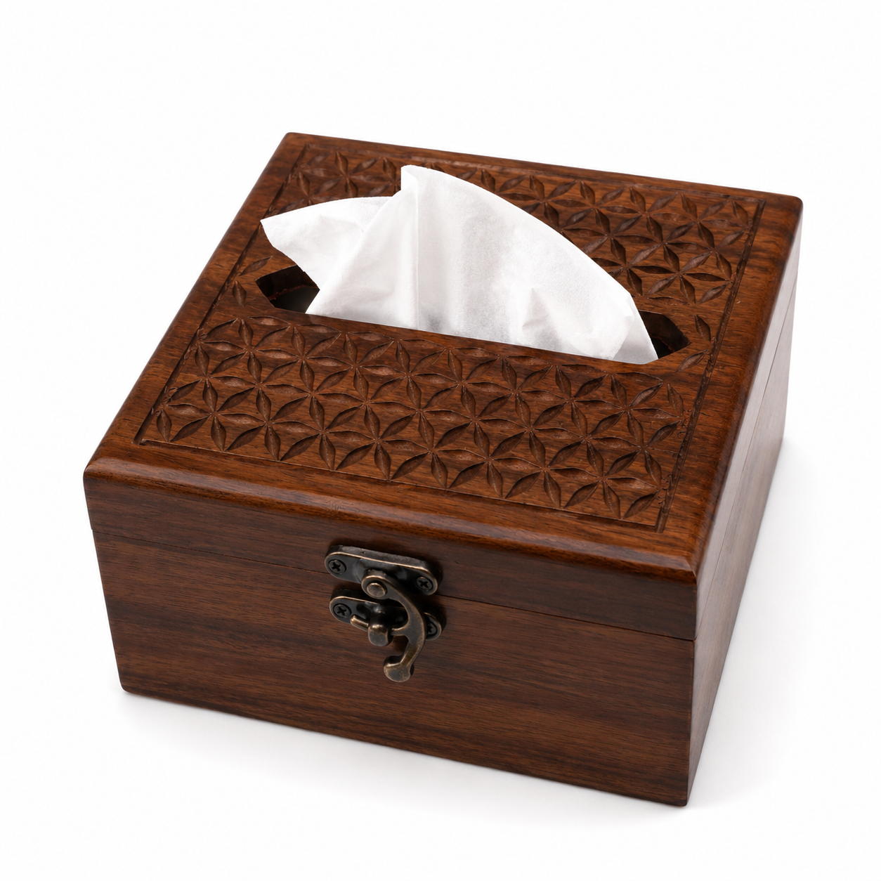 Premium Handcrafted Wooden Tissue Box Holder – Luxury Decorative Tissue Storage Box for Home & Office