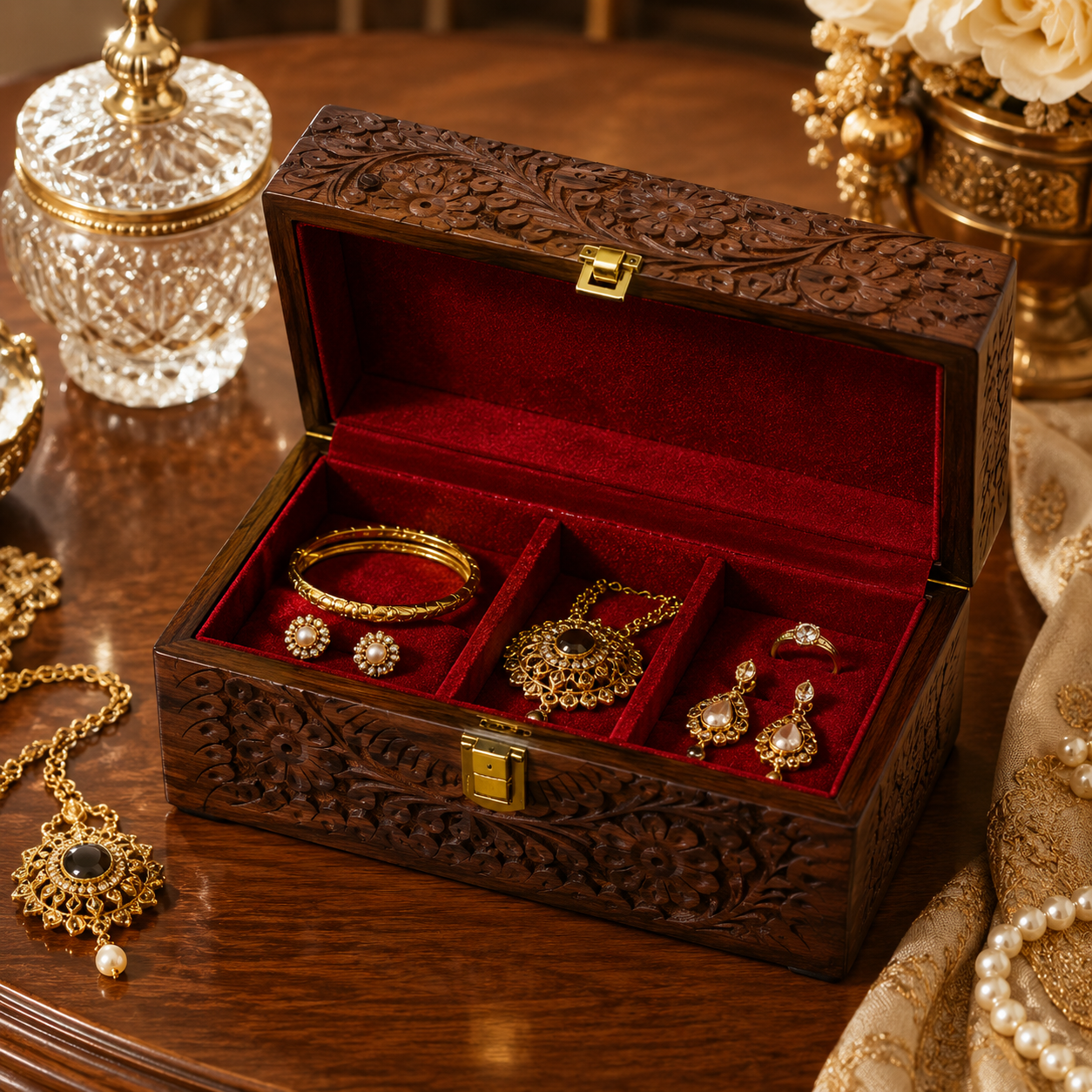 Handcrafted Wooden Jewelry & Keepsake Box