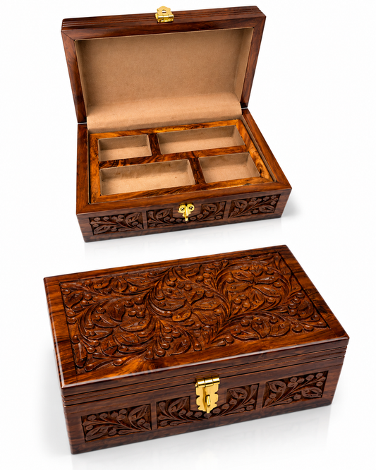 Handcrafted Wooden Jewelry Organizer Box