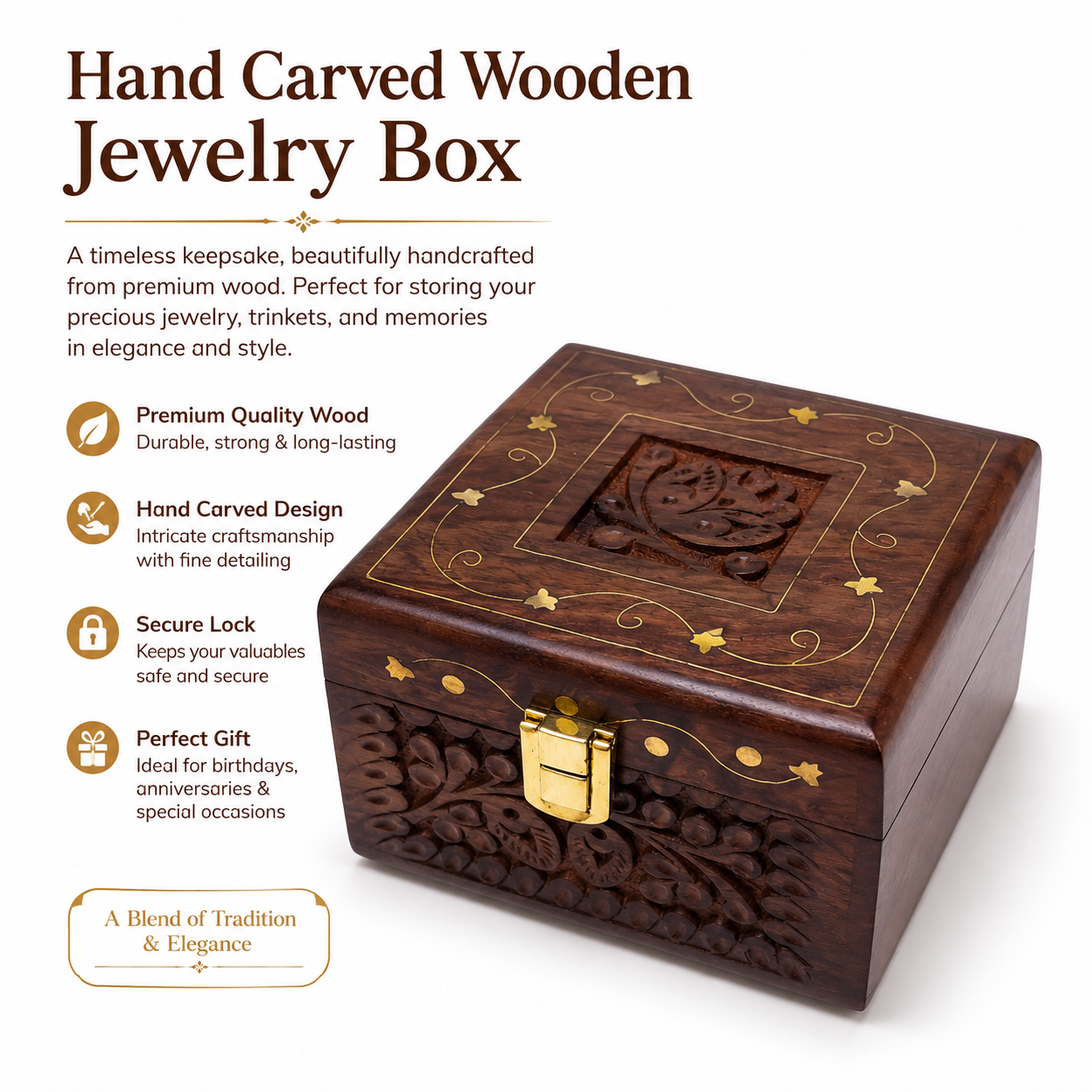 Handcrafted Wooden Keepsake Box