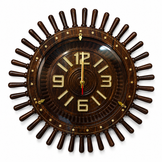 Premium Handcrafted Islamic Wooden Wall Clock – Luxury Home Décor