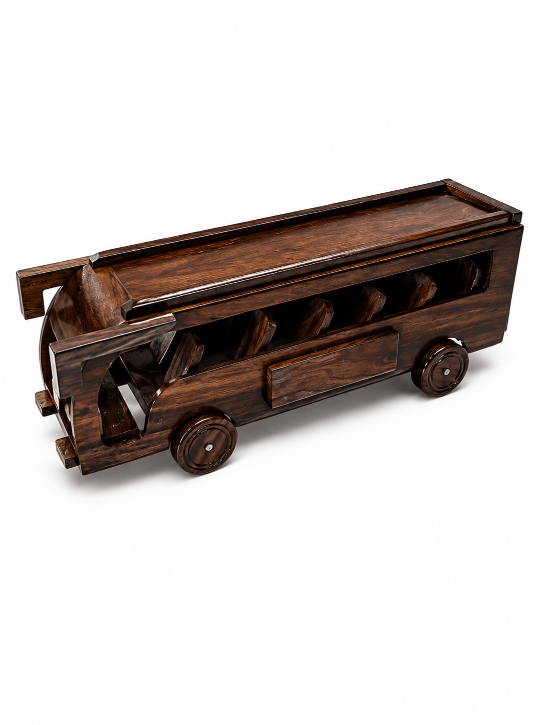 Premium Handcrafted Wooden Bus – Luxury Wooden Home Décor