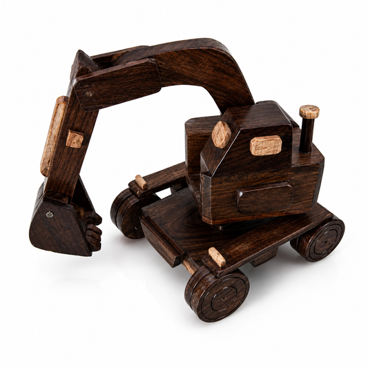 Premium Handcrafted Wooden Excavator – Luxury Construction Equipment Home Décor