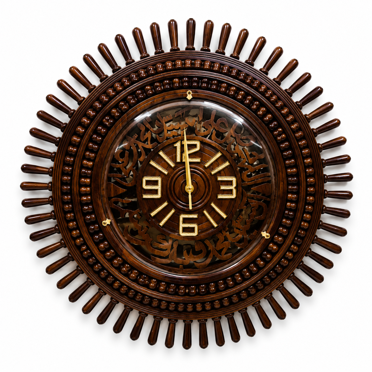Premium Handcrafted Islamic Wooden Wall Clock – Luxury Home Décor