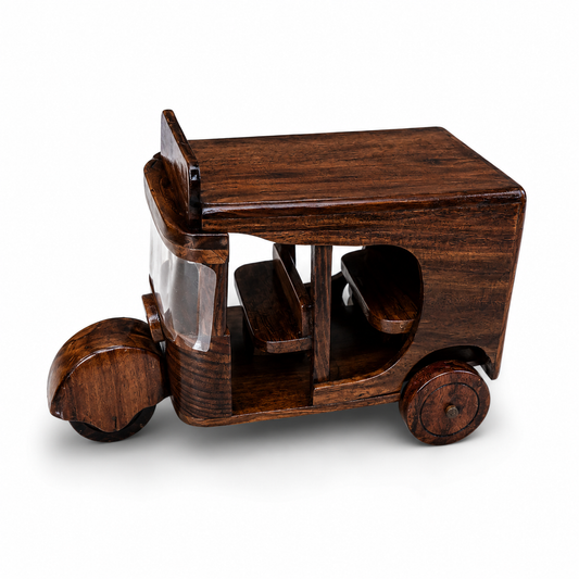 remium Handcrafted Wooden Rickshaw Decorative Showpiece