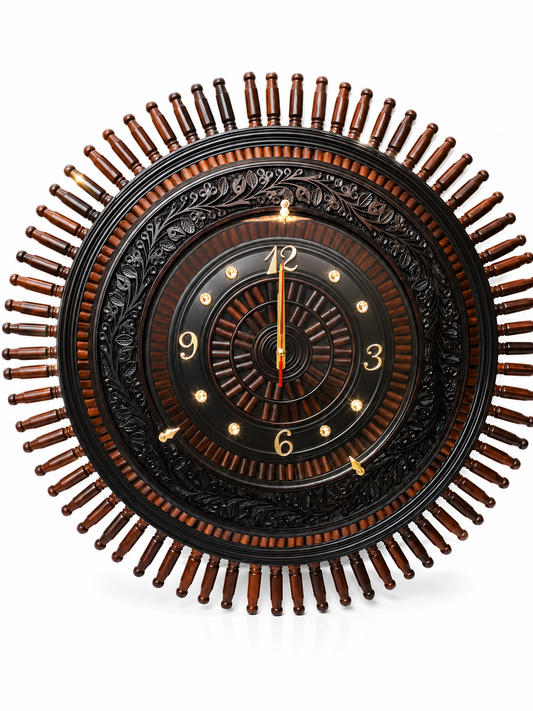 Luxury Hand-Carved Wooden Wall Clock | Premium Decorative Wooden Clock for Home & Office (Copy)