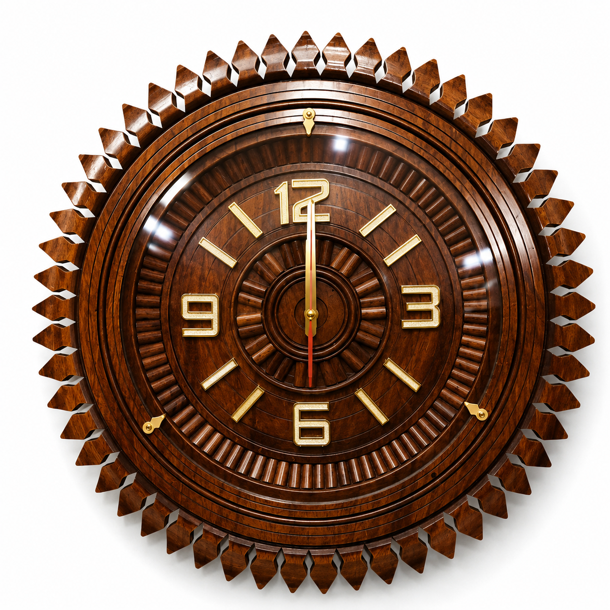 Premium Handcrafted Wooden Wall Clock – Luxury Decorative Wall Clock for Home & Office 18 inch