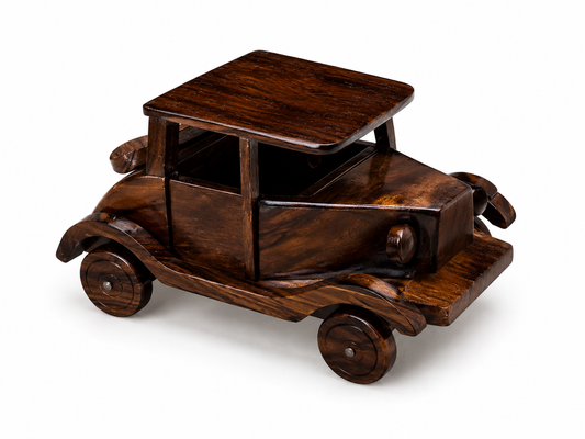 Handcrafted Wooden Vintage Car – Decorative Showpiece