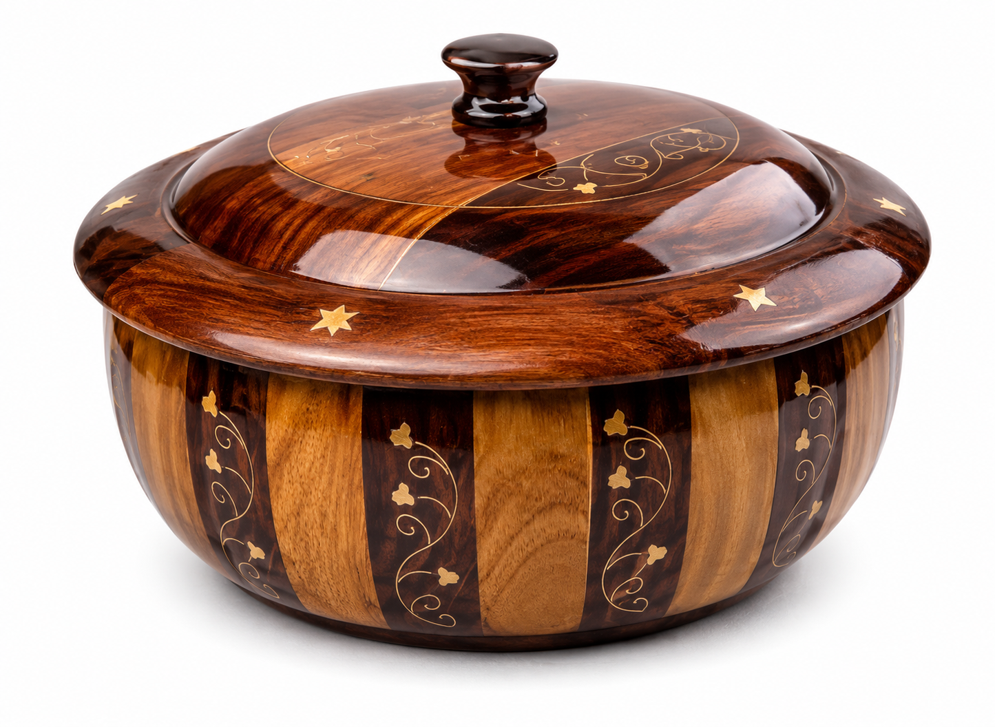 Handcrafted Wooden Roti Hot Pot – Premium Insulated Bread Keeper with Lid for Kitchen & Dining
