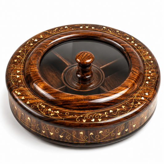 Handcrafted Wooden Dry Fruit pot