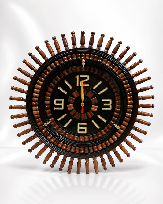 Premium Handmade Wooden Sunburst Wall Clock – Vintage Decorative Home & Office Wall Décor