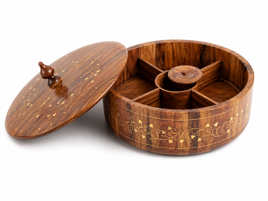 Handcrafted Wooden Dry Fruit pot