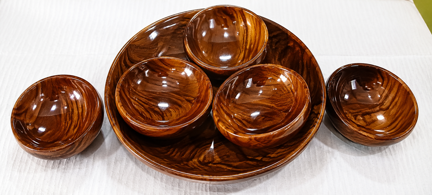 Premium Handcrafted Wooden Bowl Set 8 inch