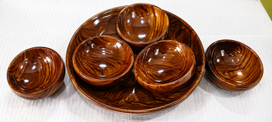 Premium Handcrafted Wooden Bowl Set 8 inch