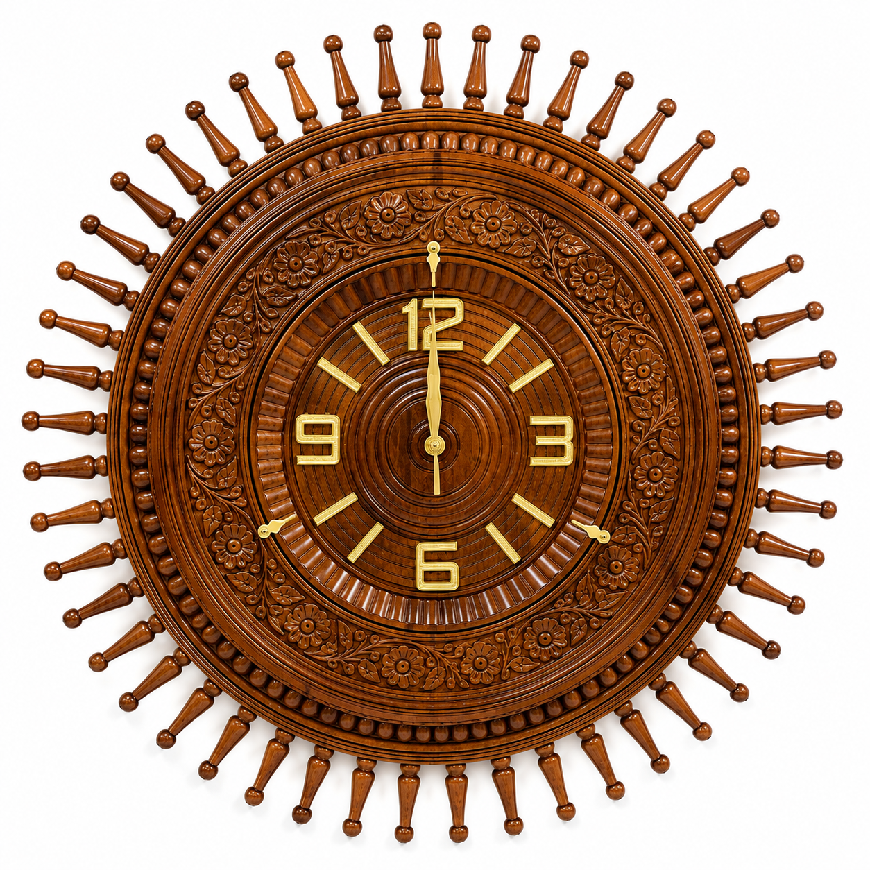 Handmade Wooden Wall Clock 22inch
