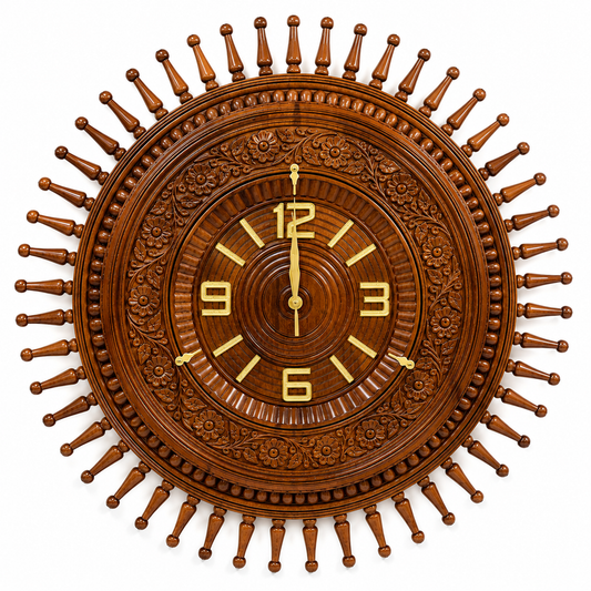 Handmade Wooden Wall Clock 22inch