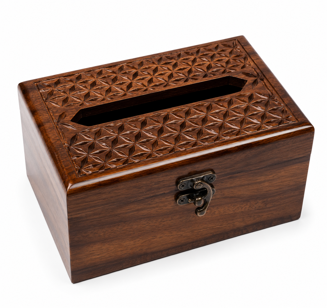 Premium Handcrafted Wooden Tissue Box Holder – Luxury Decorative Tissue Storage Box for Home & Office