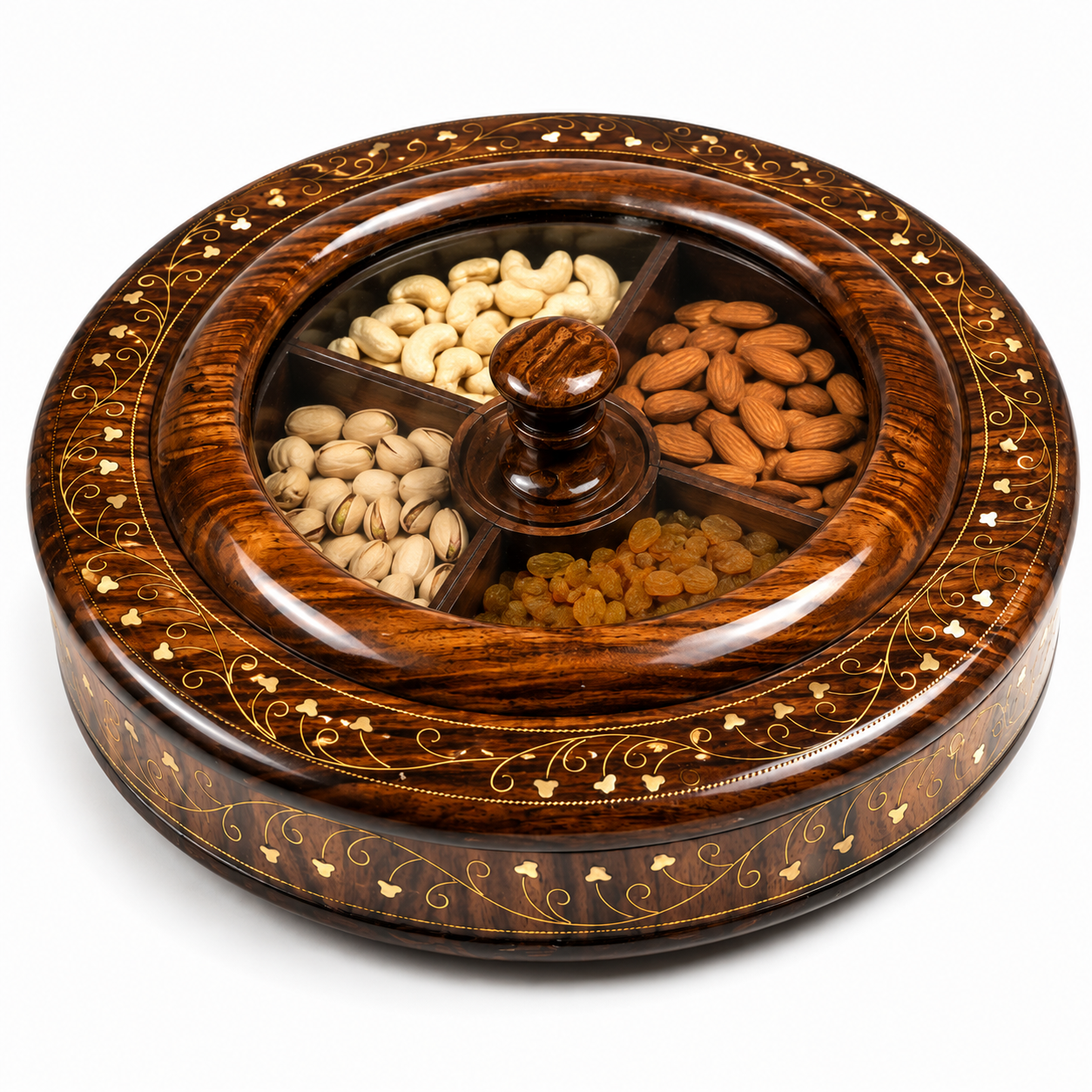 Handcrafted Wooden Dry Fruit pot