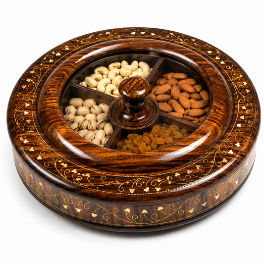 Handcrafted Wooden Dry Fruit pot