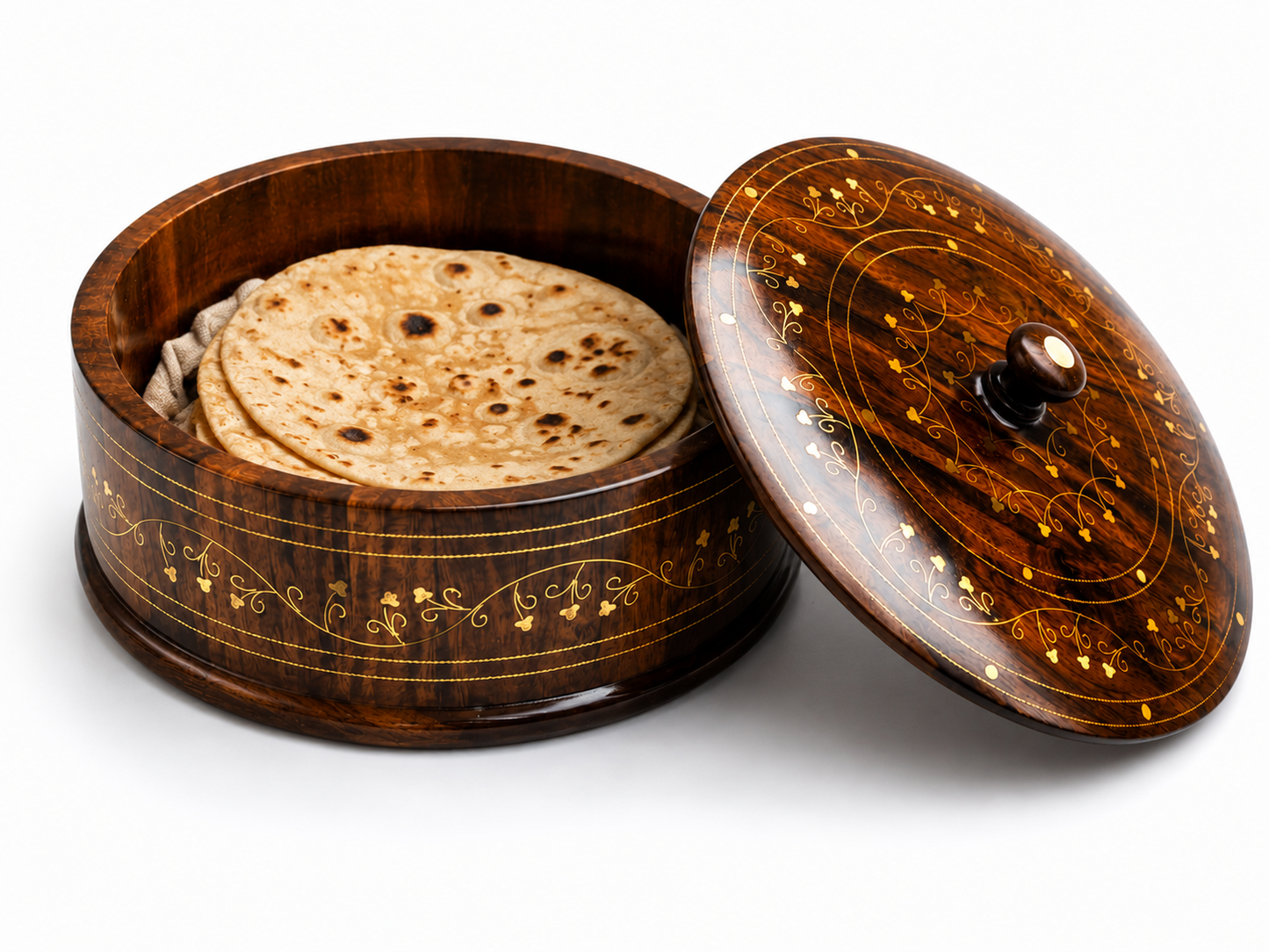 Handcrafted Wooden Chapati pot