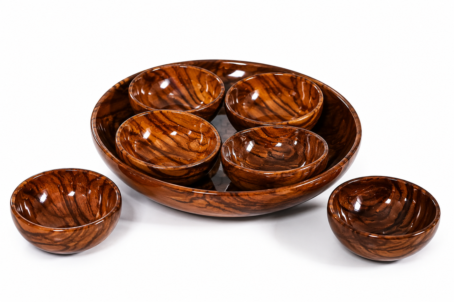Premium Handcrafted Wooden Bowl Set 8 inch