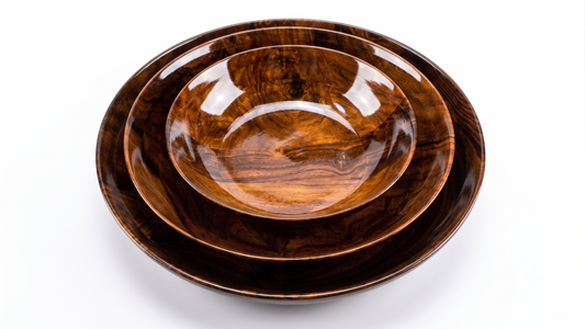 Premium Handmade Wooden Serving Bowl Set (3-Piece) – Natural Wood Dinnerware