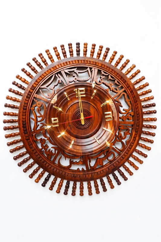 Handcrafted Wooden Wall Clock – Premium Carved Decorative Wall Clock for Living Room, Office & Home Décor (Copy) (Copy)