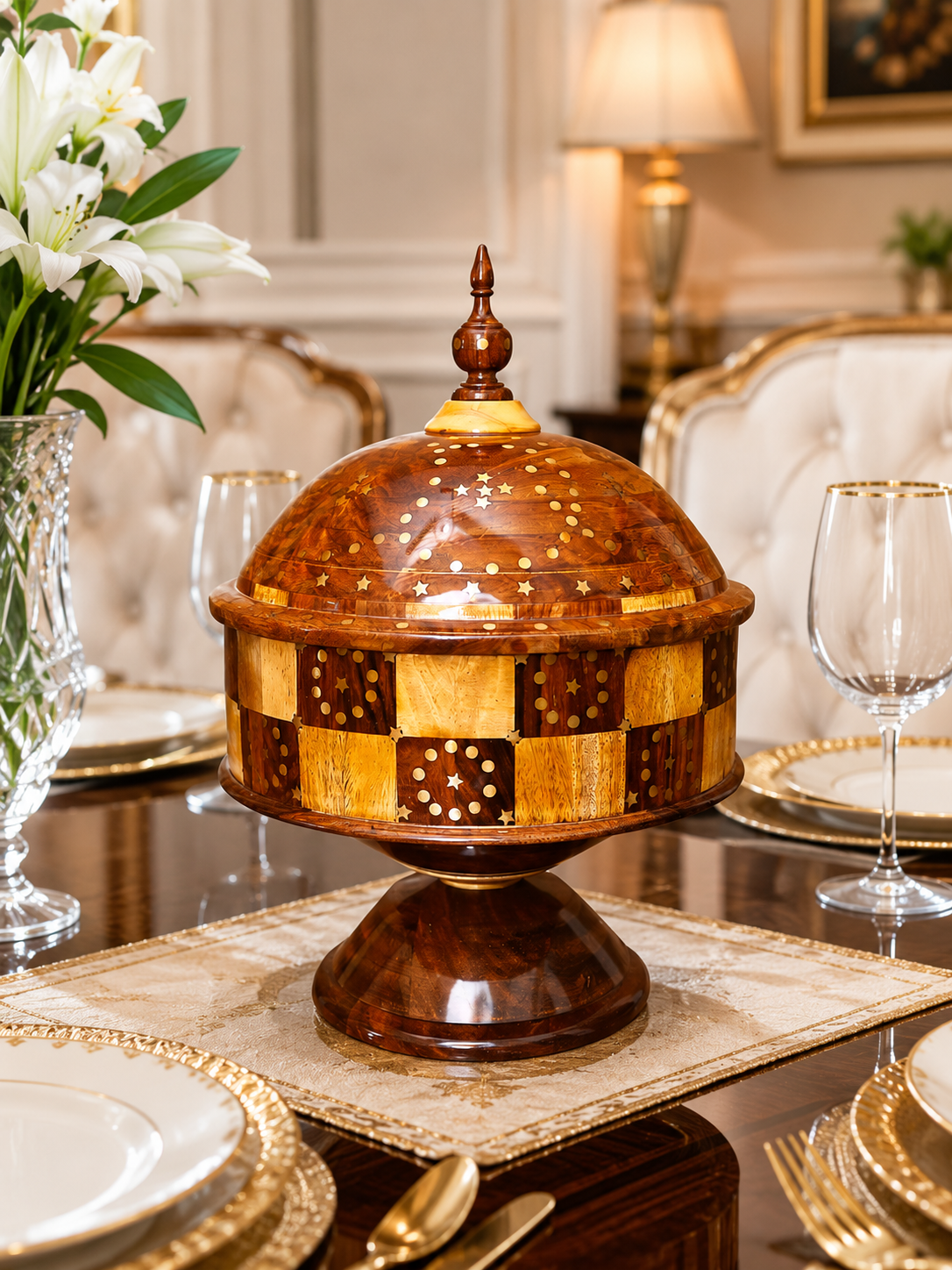 Handcrafted Wooden Roti Hot Pot – Premium Insulated Bread Keeper with Lid for Kitchen & Dining