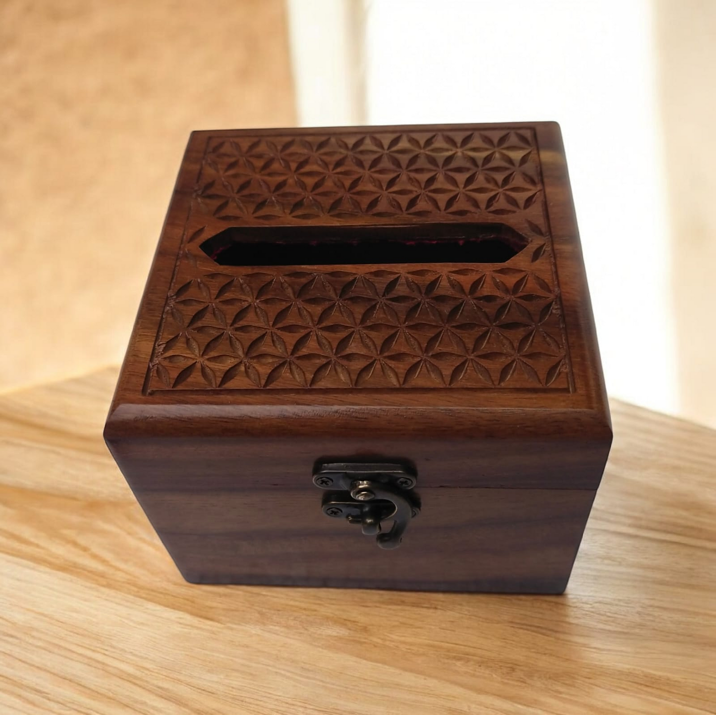 Premium Handcrafted Wooden Tissue Box Holder – Luxury Decorative Tissue Storage Box for Home & Office