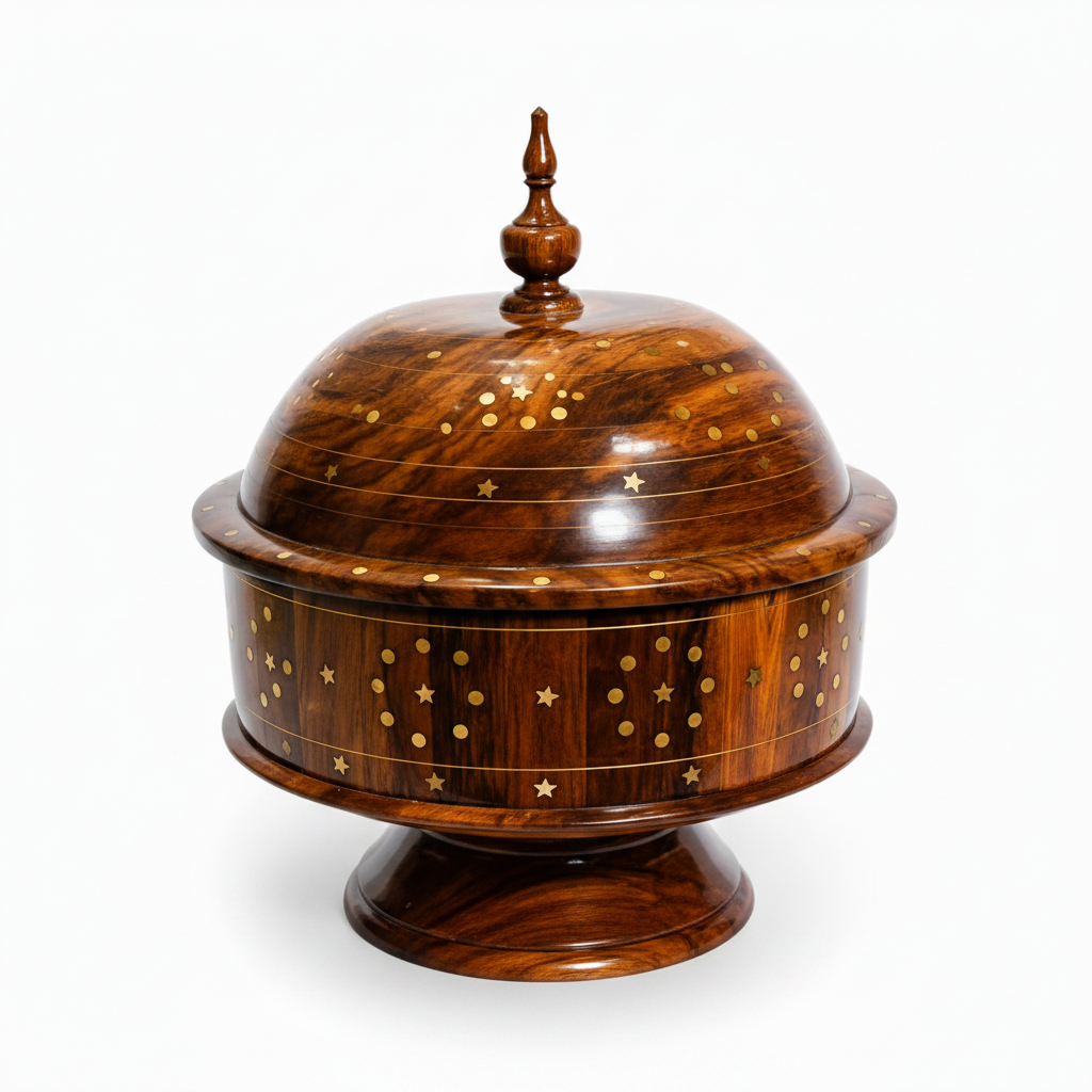 Premium Wooden Pedestal Roti Hotpot – Side View