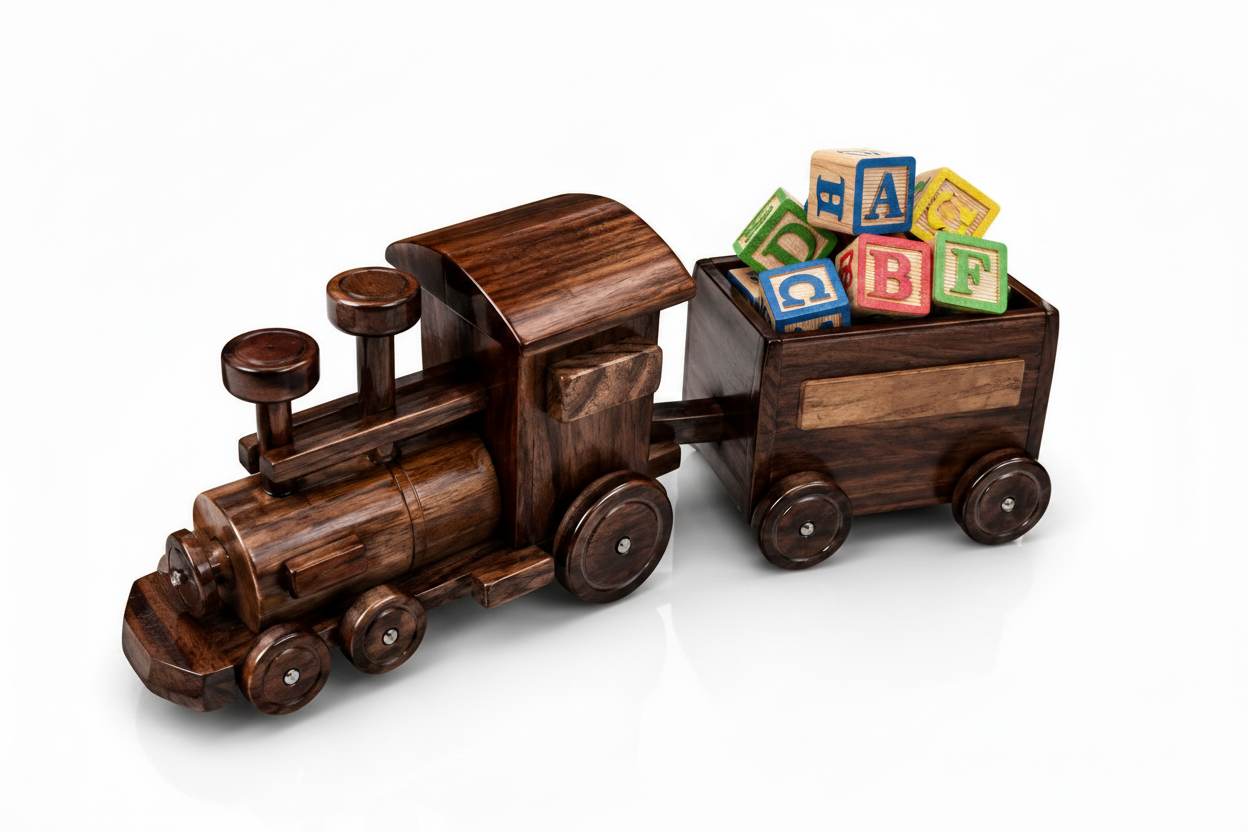 Wooden Toy Train - Front Angle